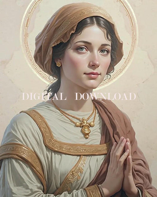 Saint Flavia Domitilla Religious Catholic Print Art DIGITAL DOWNLOAD