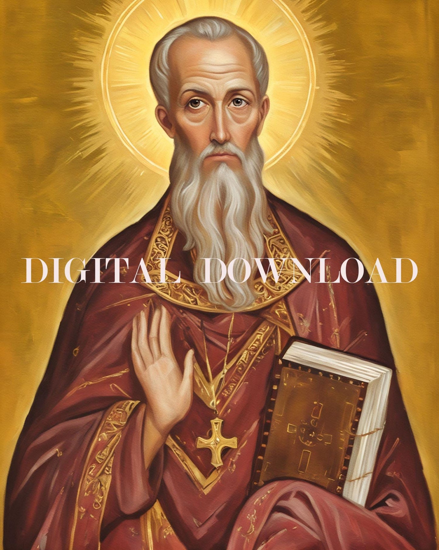 Saint Aidan Religious Art DIGITAL DOWNLOAD Print