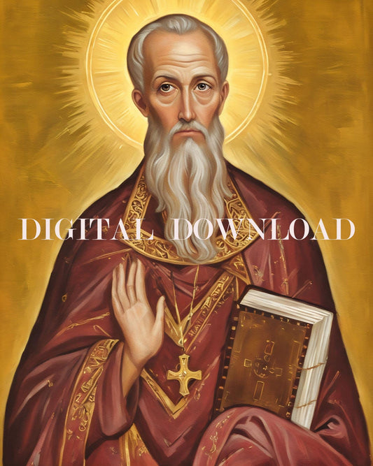 Saint Aidan Religious Art DIGITAL DOWNLOAD Print