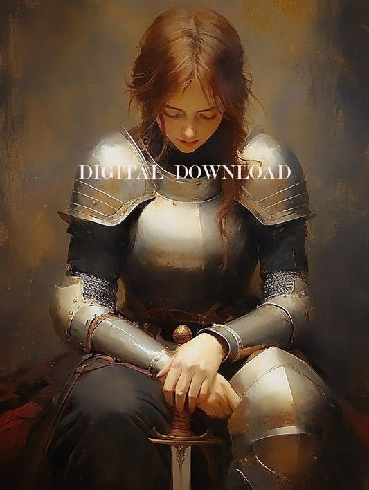 St. Joan of Arc Patron Saint of France Religious Art DIGITAL DOWNLOAD Custom