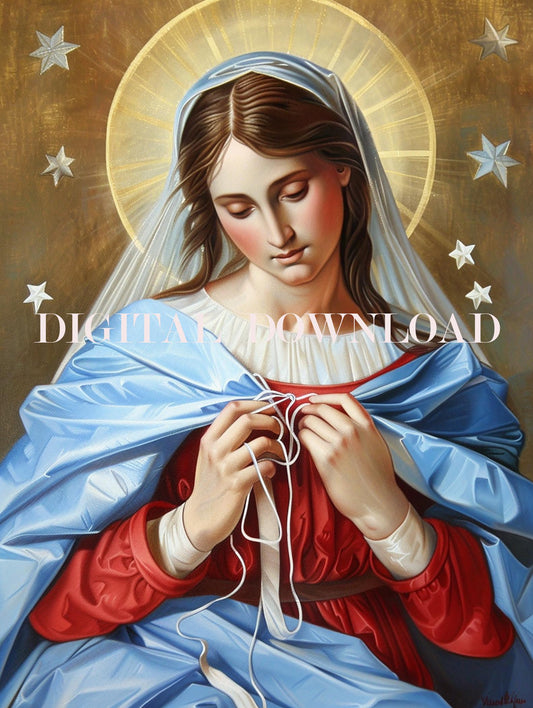 Mary Undoer of Knots  Print Religious Art DIGITAL DOWNLOAD