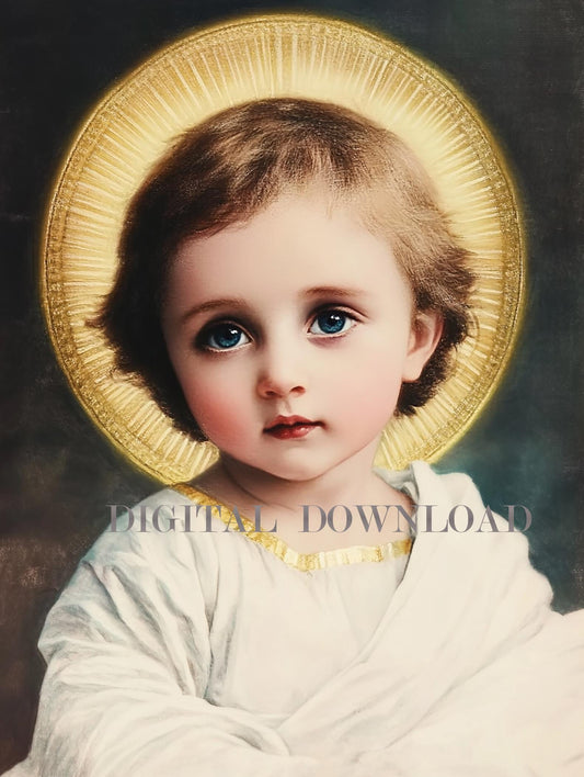Jesus Child Religious Art DIGITAL DOWNLOAD Custom Religious Print