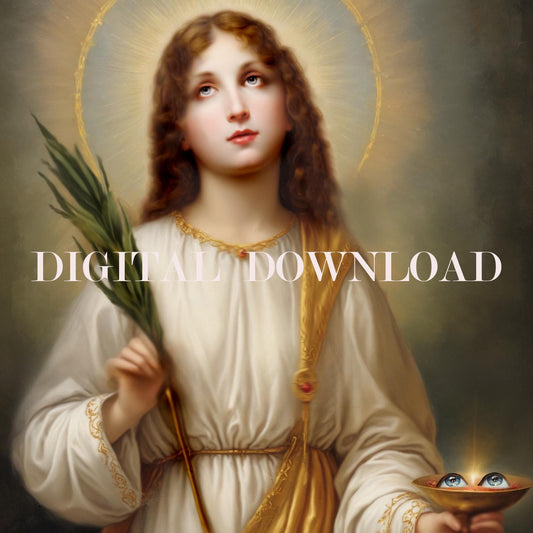 Saint Lucy Lucia Religious Art DIGITAL DOWNLOAD Print Catholic