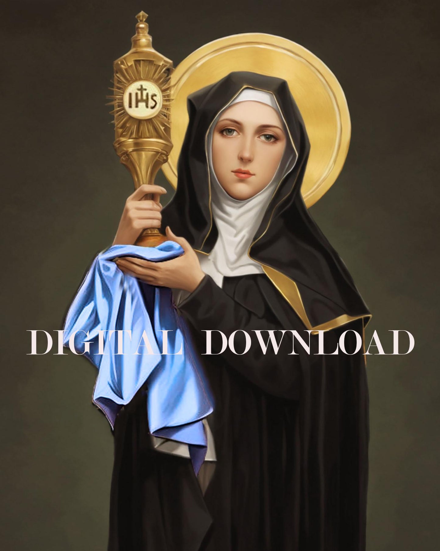 Saint Clare of Assisi Religious Art DIGITAL DOWNLOAD Catholic Print