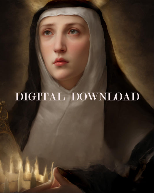 Saint Edith of Wilton | Daughter of Edgar, King of England Religious Art DIGITAL DOWNLOAD Catholic Print