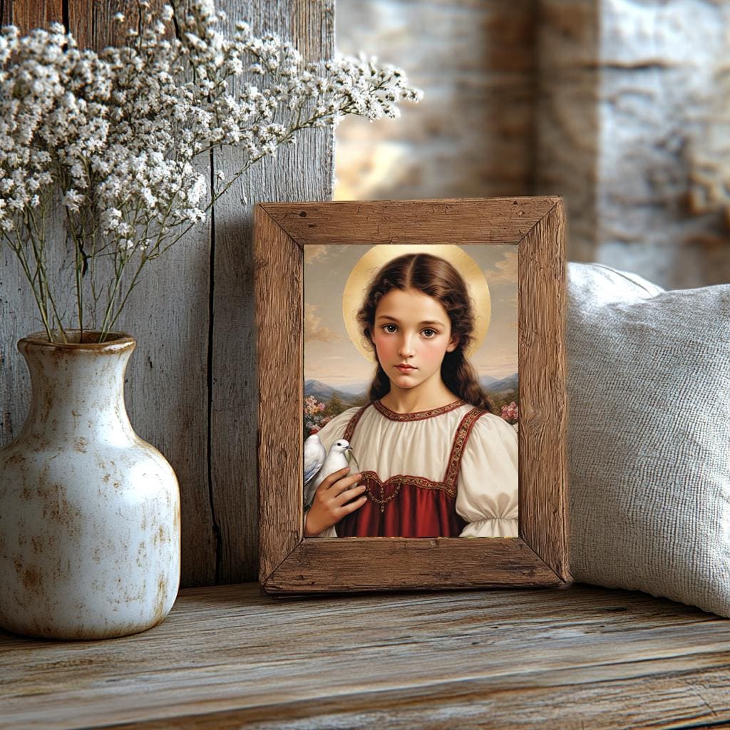 Saint Maria Goretti with Dove Religious Art DIGITAL DOWNLOAD