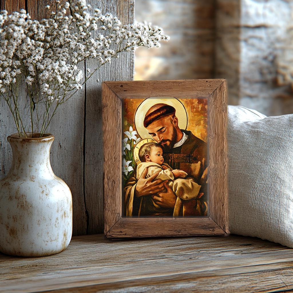 Saint Anthony of Padua with Baby Jesus Religious Art DIGITAL DOWNLOAD Catholic Print
