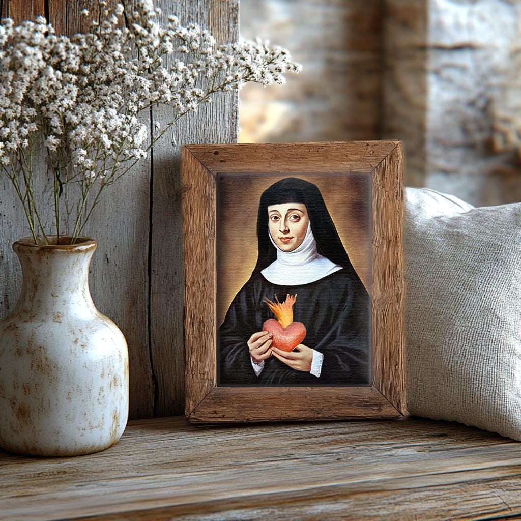 Saint Jane Frances de Chantal Religious Art Print | Patron of Widows & Faithful Perseverance | Digital Download