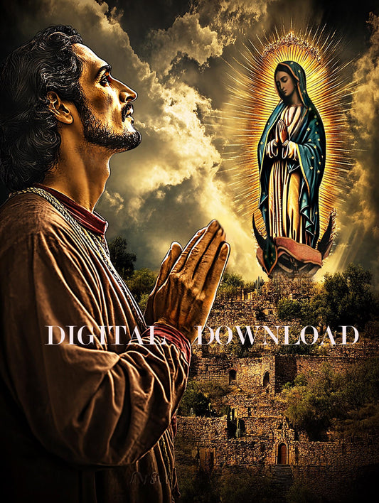 Saint Juan Diego, Our Lady of Guadalupe Religious Art DIGITAL DOWNLOAD Custom Print