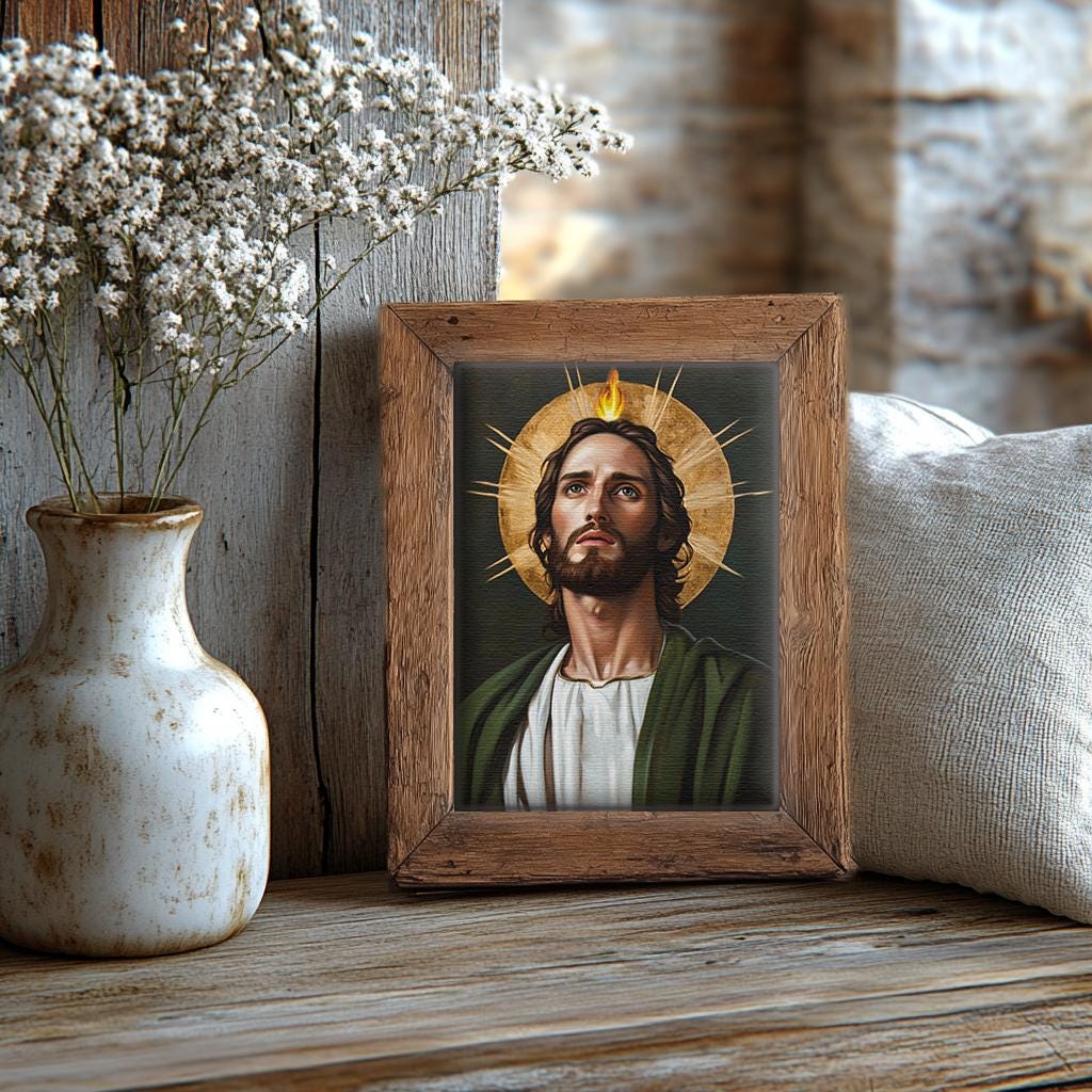 Saint Jude Print - Religious Art Digital Download, Inspirational Wall Decor, Christian Artwork, Gift for Faith & Hope