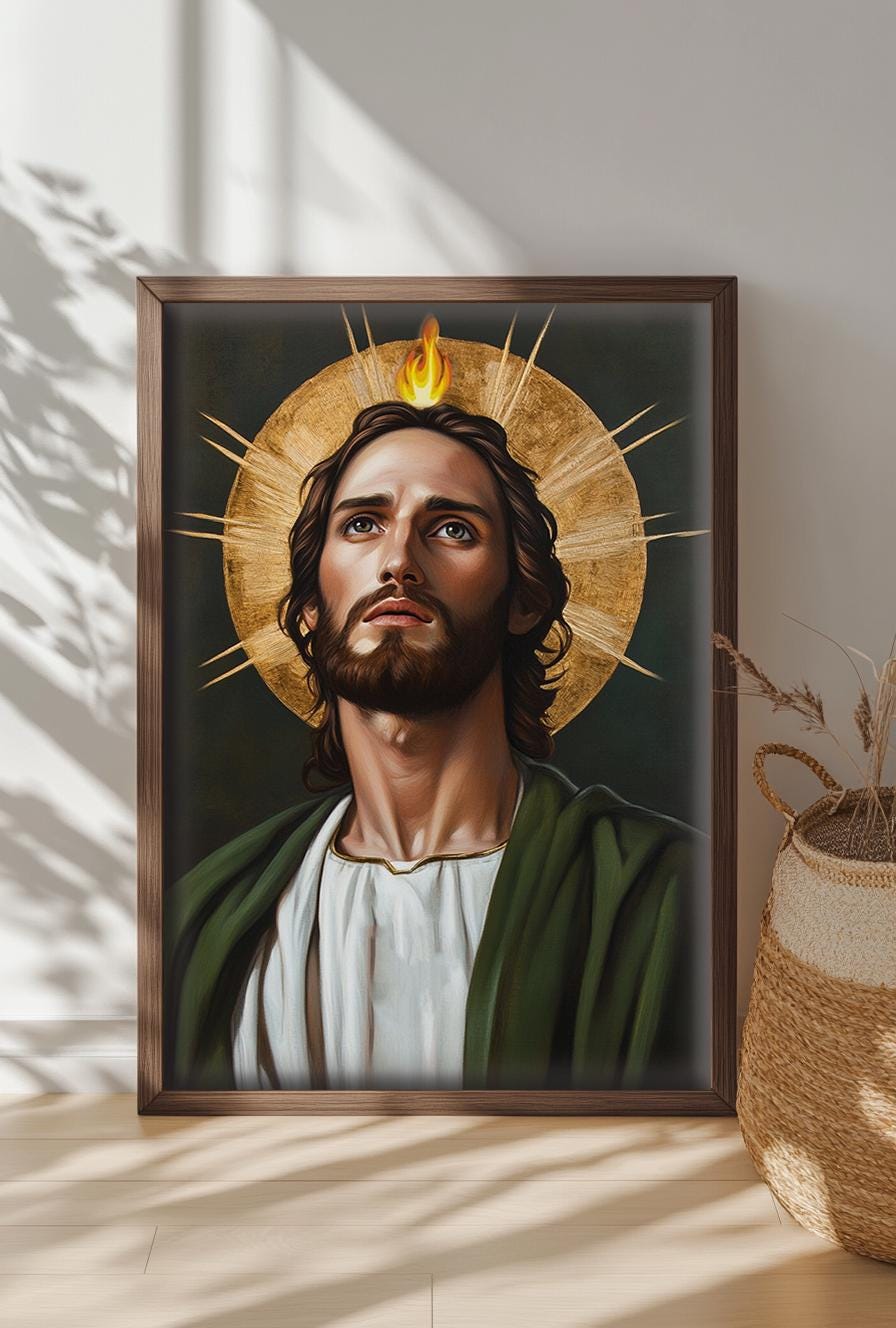 Saint Jude Print - Religious Art Digital Download, Inspirational Wall Decor, Christian Artwork, Gift for Faith & Hope