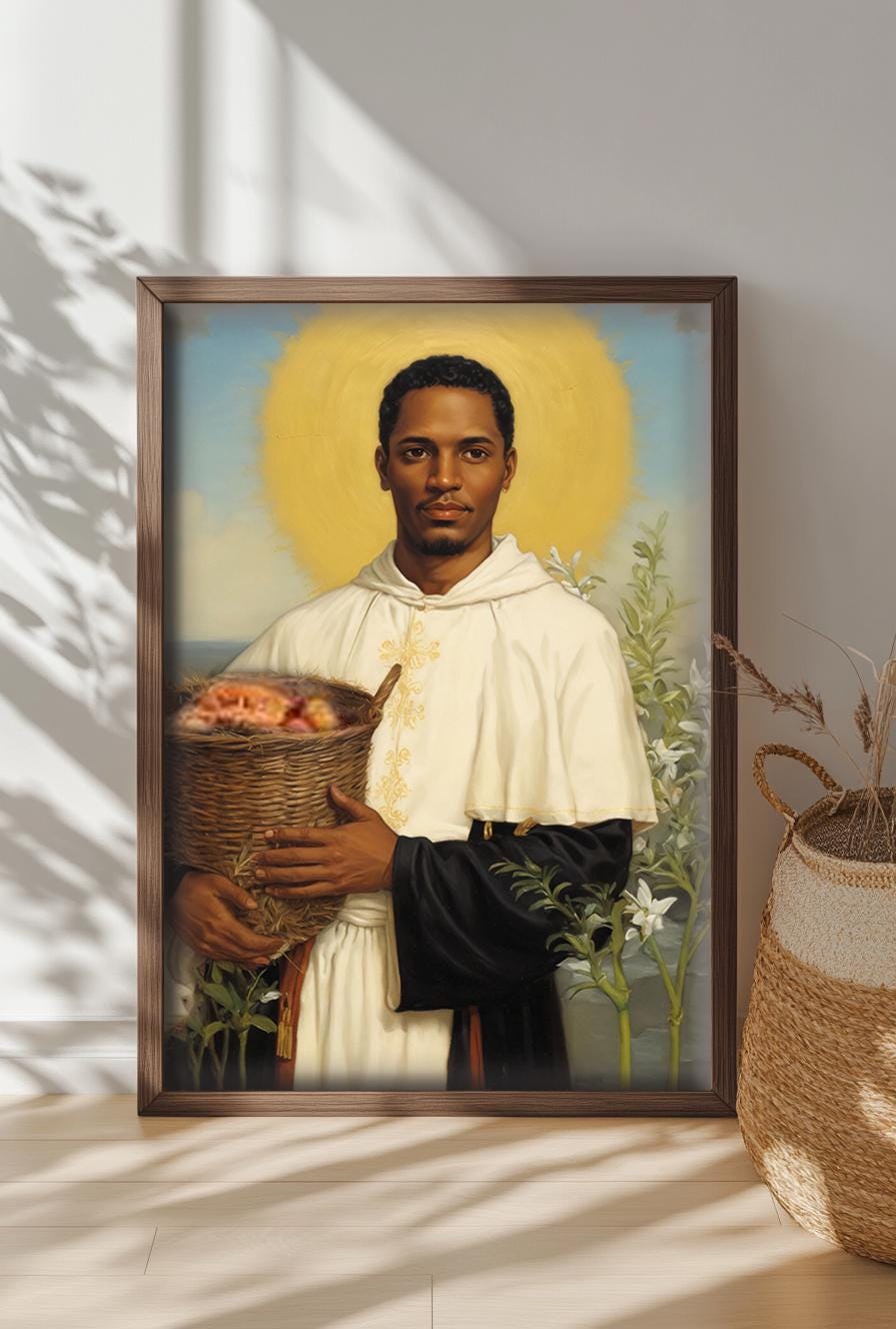 Saint Martin de Porres Art | Catholic Religious Digital Download | Printable Wall Art | Faith & Inspiration Home Decor