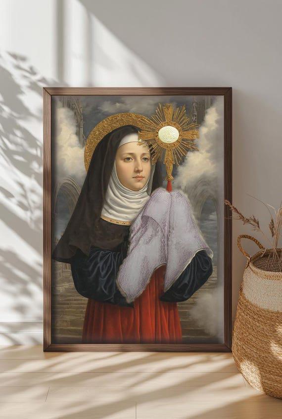 Saint Juliana of Liege Religious Art Print | Digital Download for Home Decor & Spiritual Inspiration