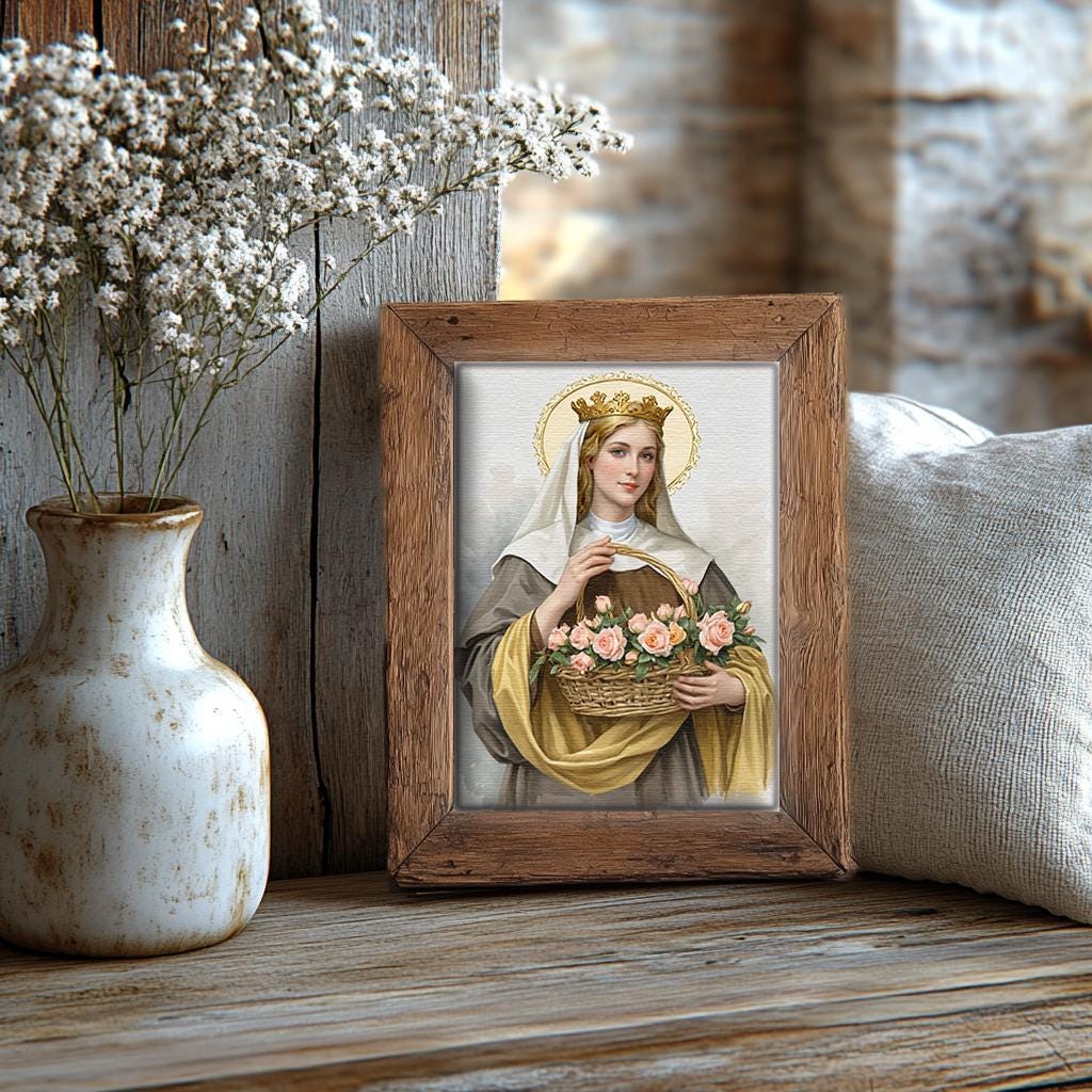 St. Elizabeth of Hungary Digital Download | Catholic Art Print | Christian Home Decor