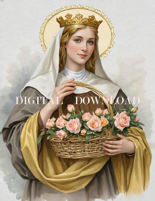 St. Elizabeth of Hungary Digital Download | Catholic Art Print | Christian Home Decor