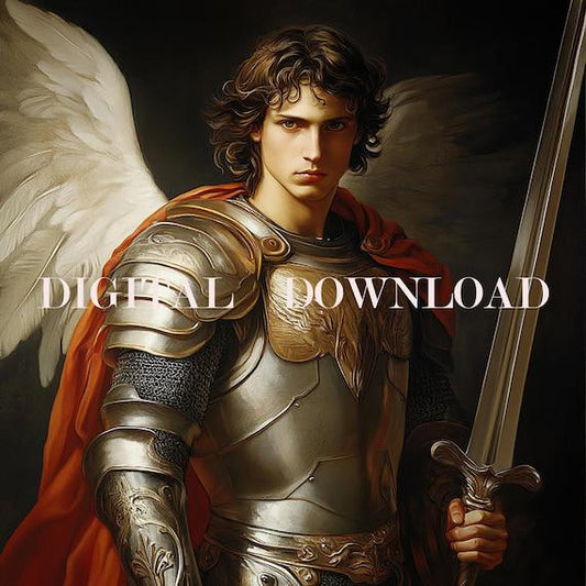Saint Michael Archangel Digital Download | Religious Catholic Art Print | Christian Home Decor