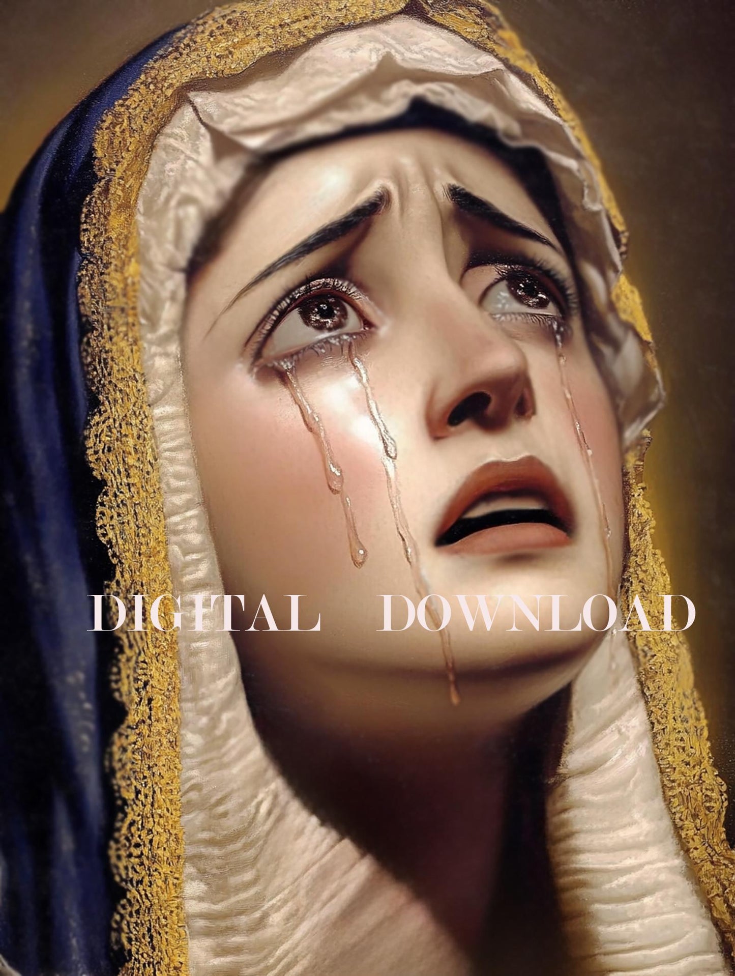 Our Lady of Sorrows, Virgin Mary Printable Download Catholic Art