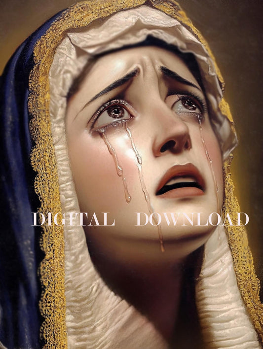 Our Lady of Sorrows, Virgin Mary Printable Download Catholic Art