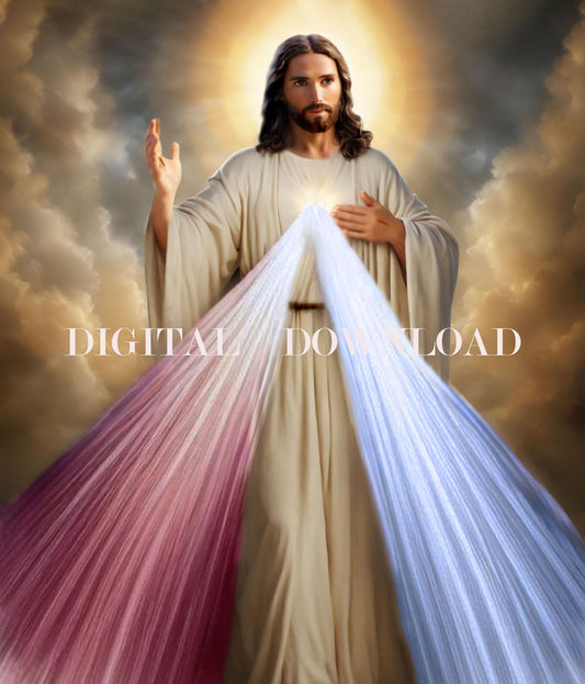 Divine Mercy Jesus Religious Catholic Print Art DIGITAL DOWNLOAD