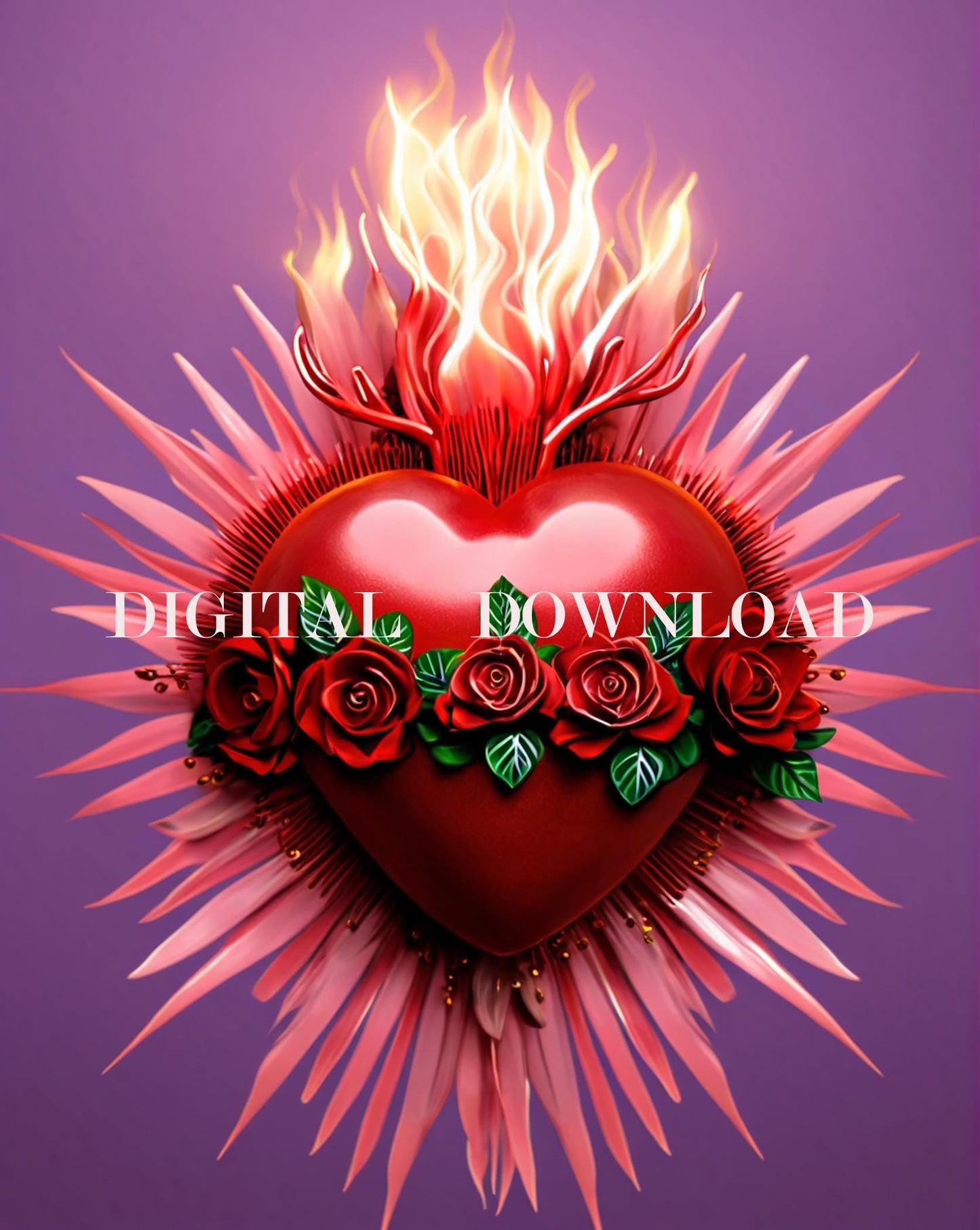 Sacred Heart of Jesus DIGITAL DOWNLOAD Catholic Art Print Christian