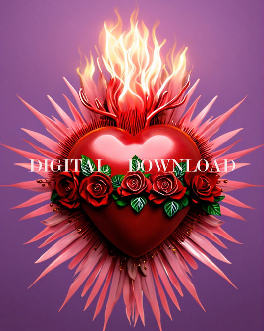Sacred Heart of Jesus DIGITAL DOWNLOAD Catholic Art Print Christian
