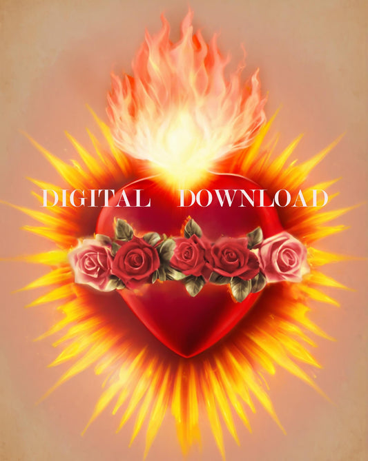 Sacred Heart DIGITAL DOWNLOAD - Jesus Christ Catholic Art Print Christian