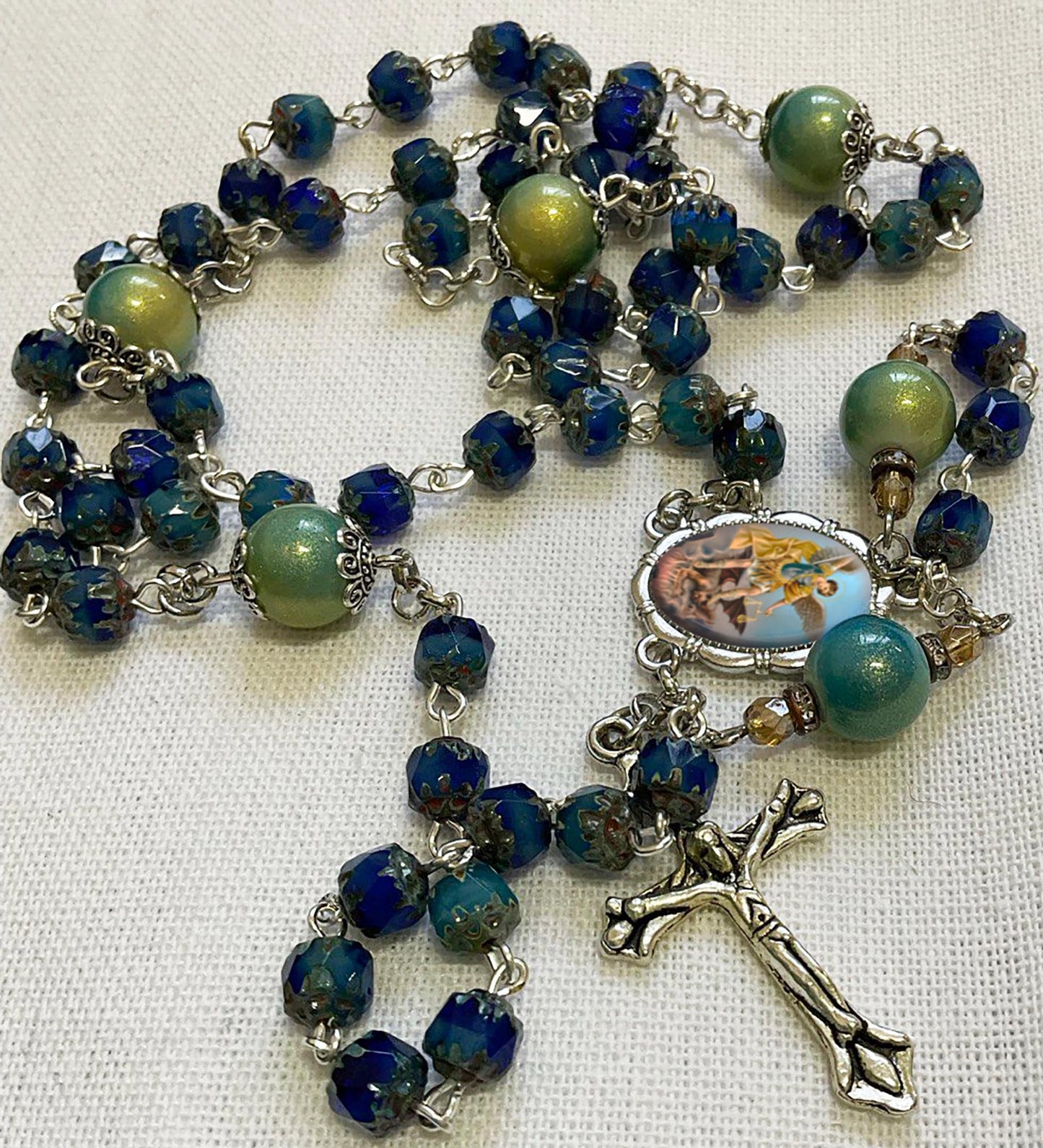 Protection Rosary - St. Michael the Archangel Prayer Beads for Spiritual Guidance & Defense, Handmade Catholic Gift, Unique Rosaries