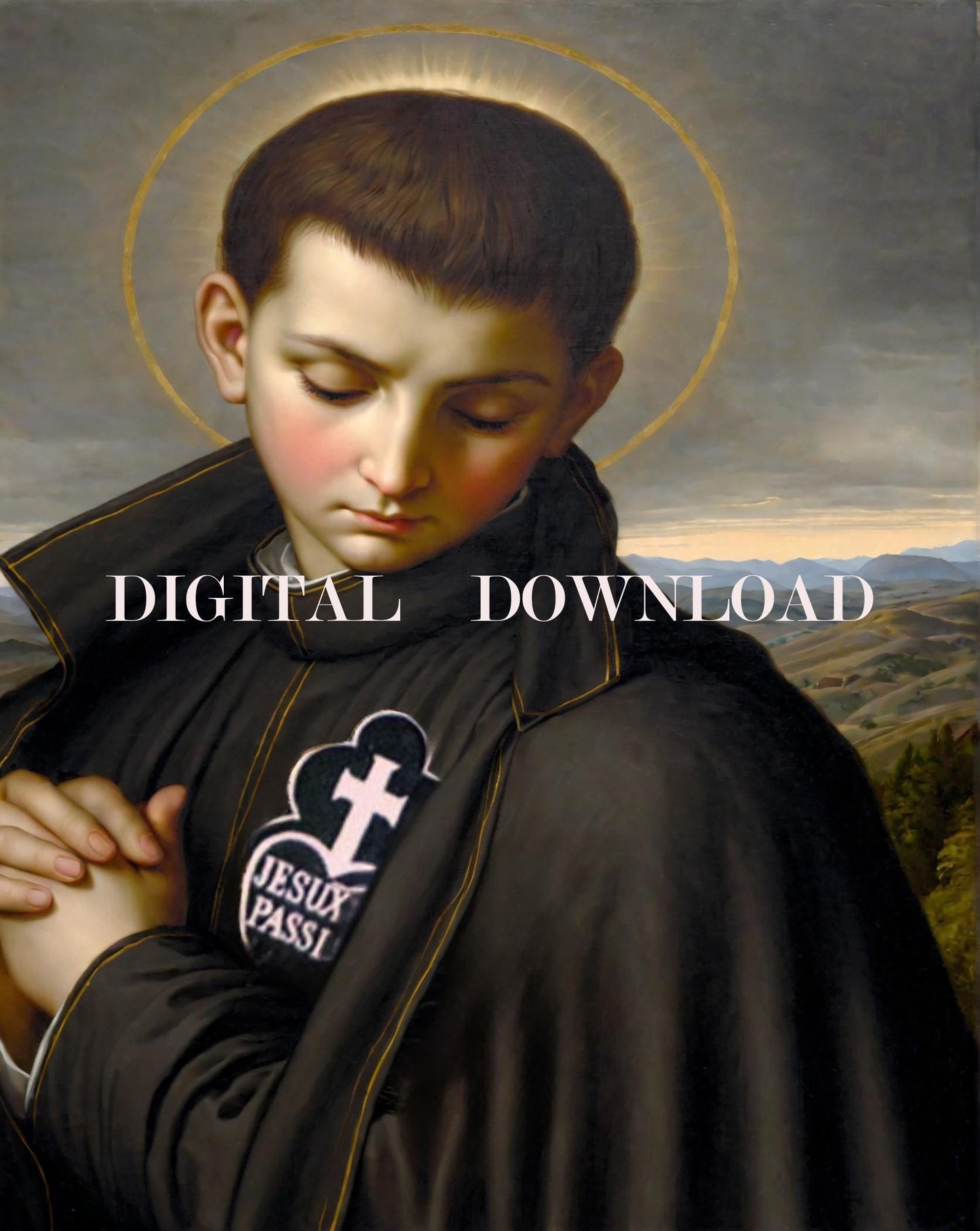 St. Gabriel of Our Lady of Sorrows Catholic Religious Custom Art DIGITAL DOWNLOAD