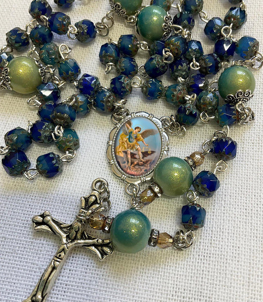 Protection Rosary - St. Michael the Archangel Prayer Beads for Spiritual Guidance & Defense, Handmade Catholic Gift, Unique Rosaries