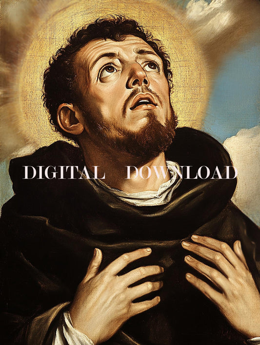 Saint Domingo de Guzman DIGITAL DOWNLOAD Religious Art Print, Christian Catholic for Creating