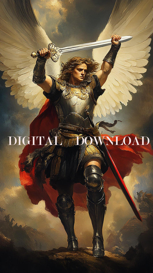 St. Michael the Archangel DIGITAL DOWNLOAD Religious Art Print Christian | DIY Decor