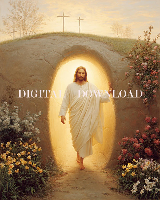Resurrection of Jesus DIGITAL DOWNLOAD Religious Art Print Christian