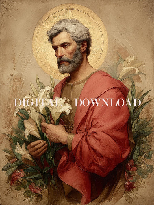 Saint Joseph DIGITAL DOWNLOAD Religious Art Print Christian