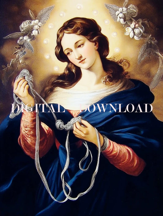 Mary Untier of Knots Religious Art DIGITAL DOWNLOAD Catholic Print