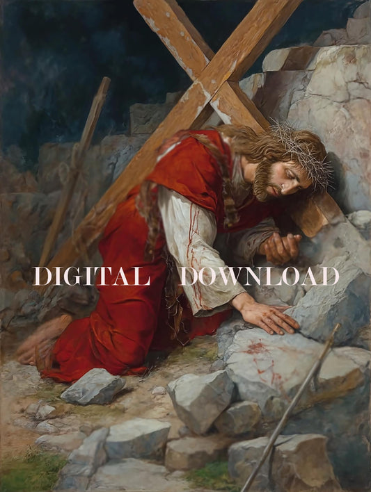 Jesus Falls the Second Time Art DIGITAL DOWNLOAD