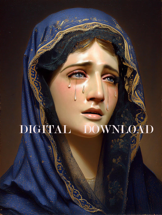 Our Lady of Sorrows - Sadness Mary Catholic DIGITAL DOWNLOAD Religious Art Print Christian