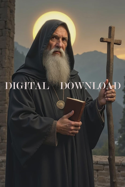 St. Benedict of Nursia DIGITAL DOWNLOAD Religious Catholic Art Print