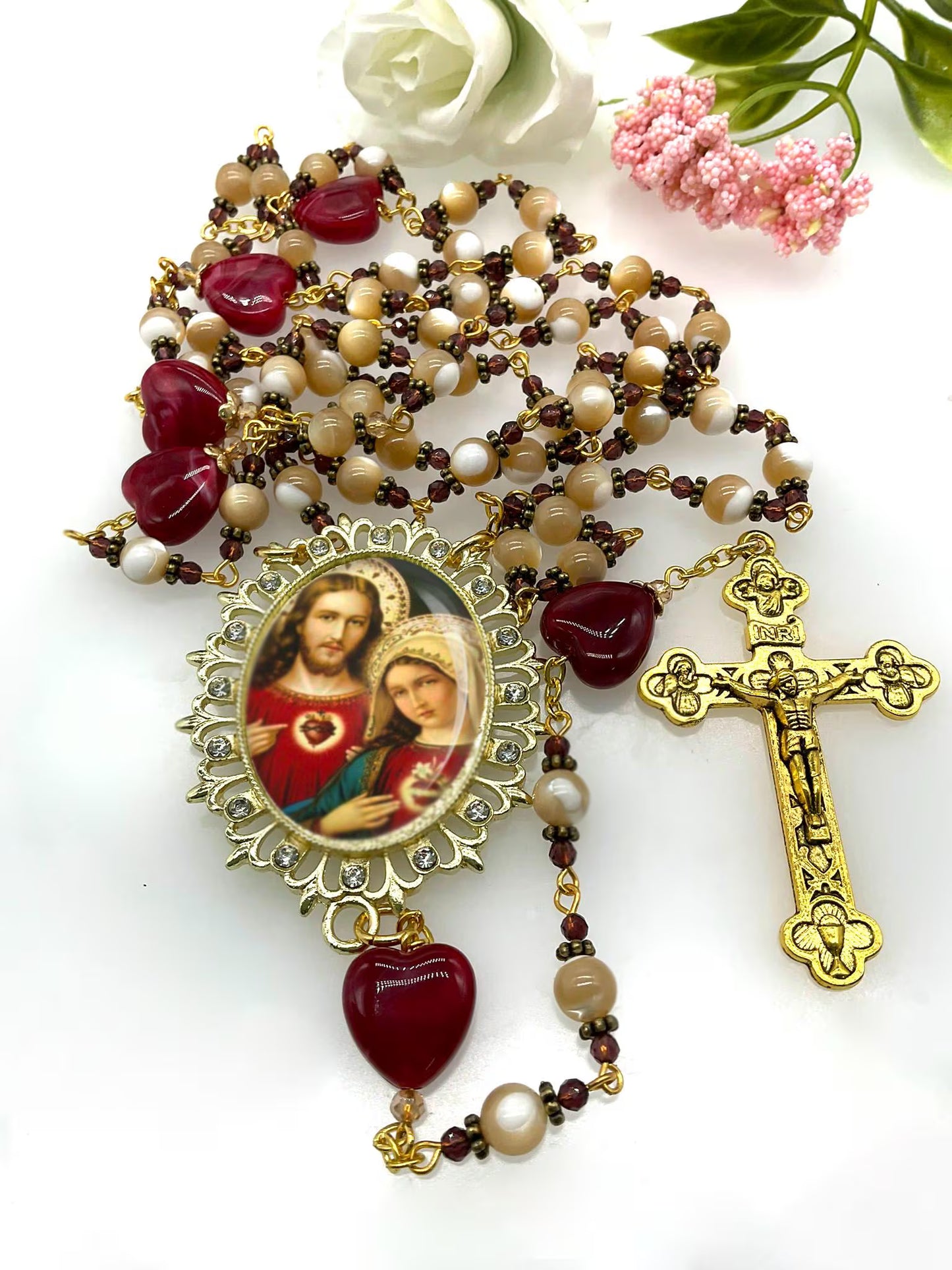 Rosary Immaculate Heart Mary and Sacred Heart Jesus