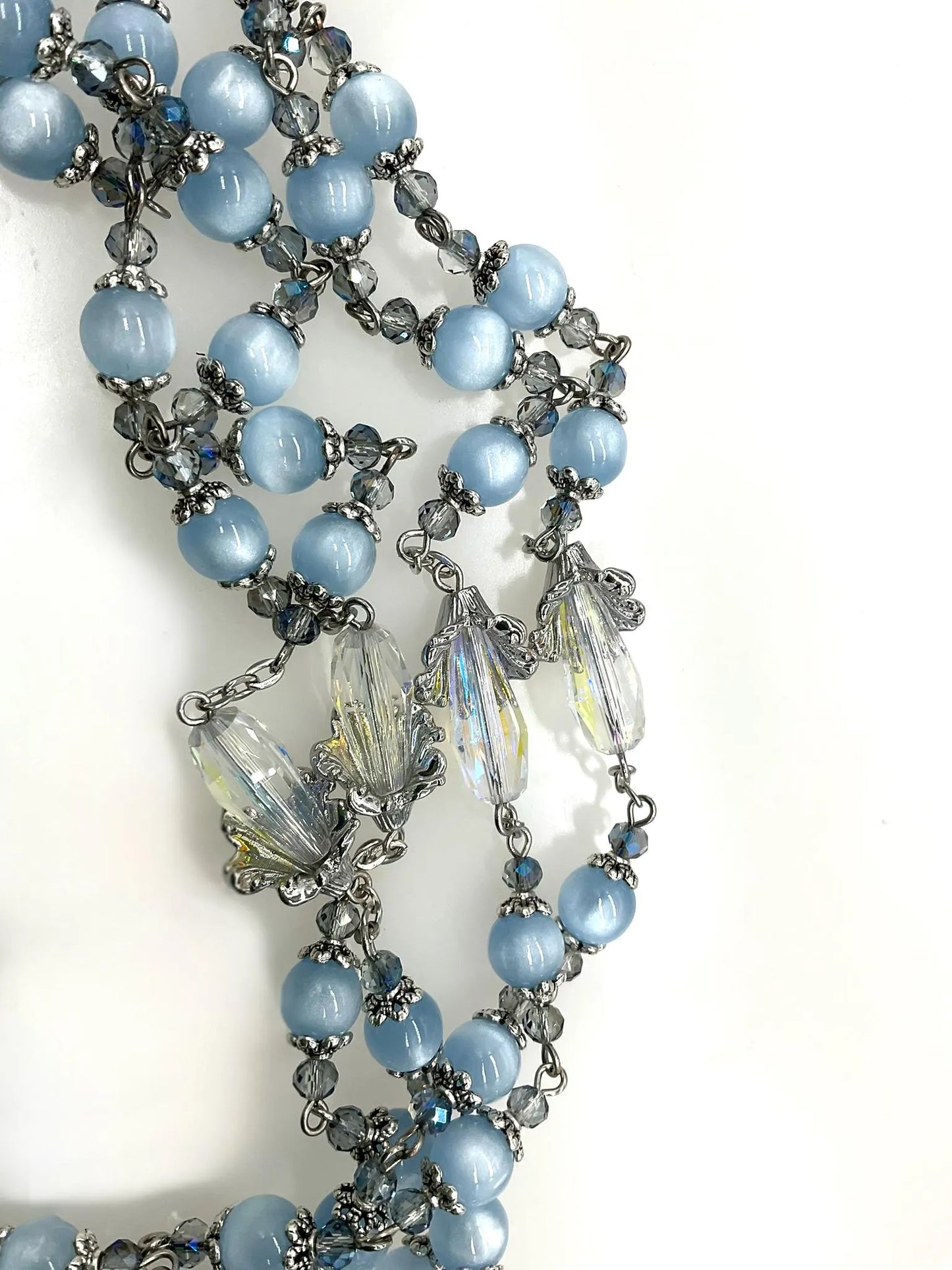 Rosary Immaculate Mary Blue Beads and Sacred Heart
