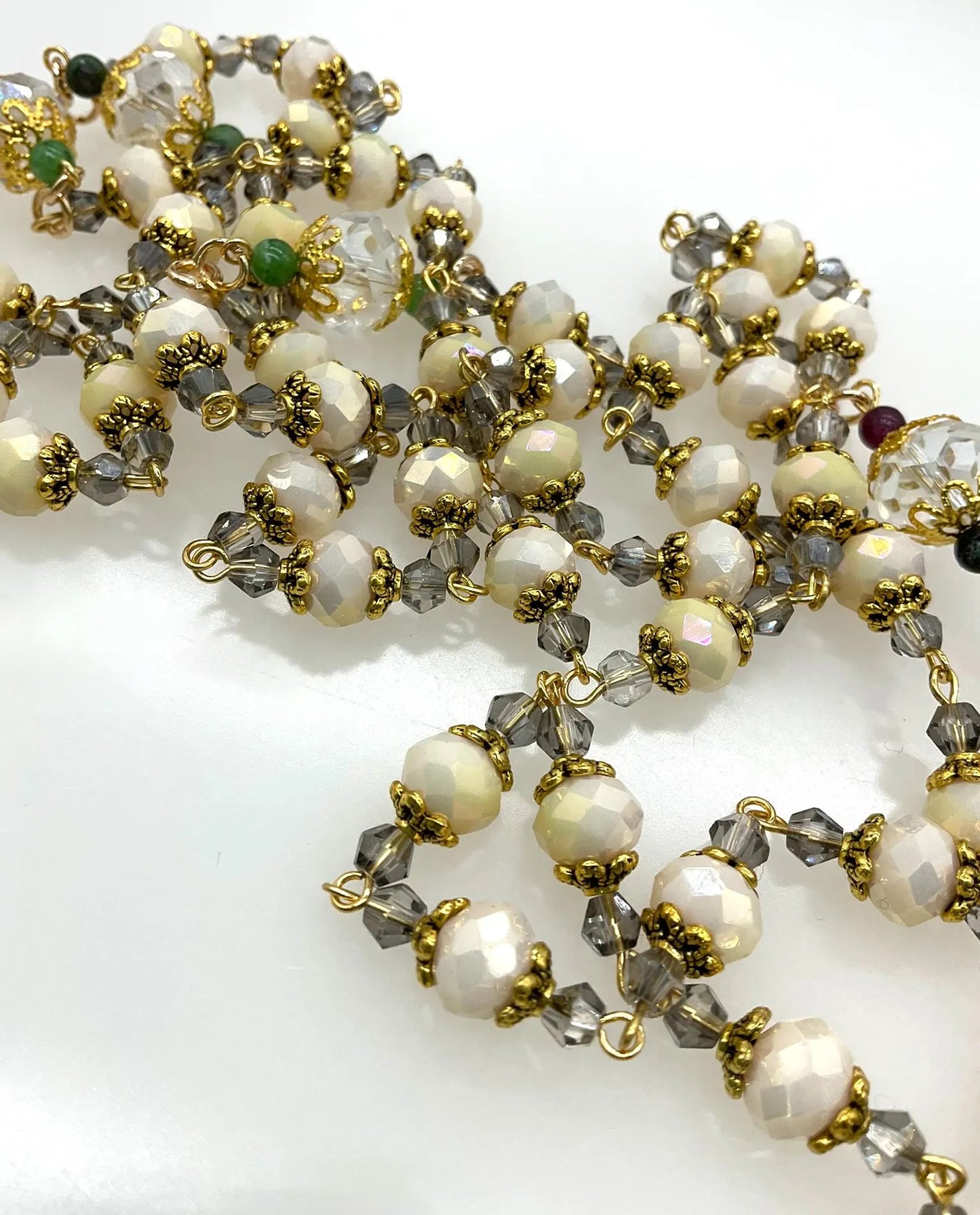 Our Lady of Sorrows Rosary - Gold Tone Sacred Heart Tears Drops